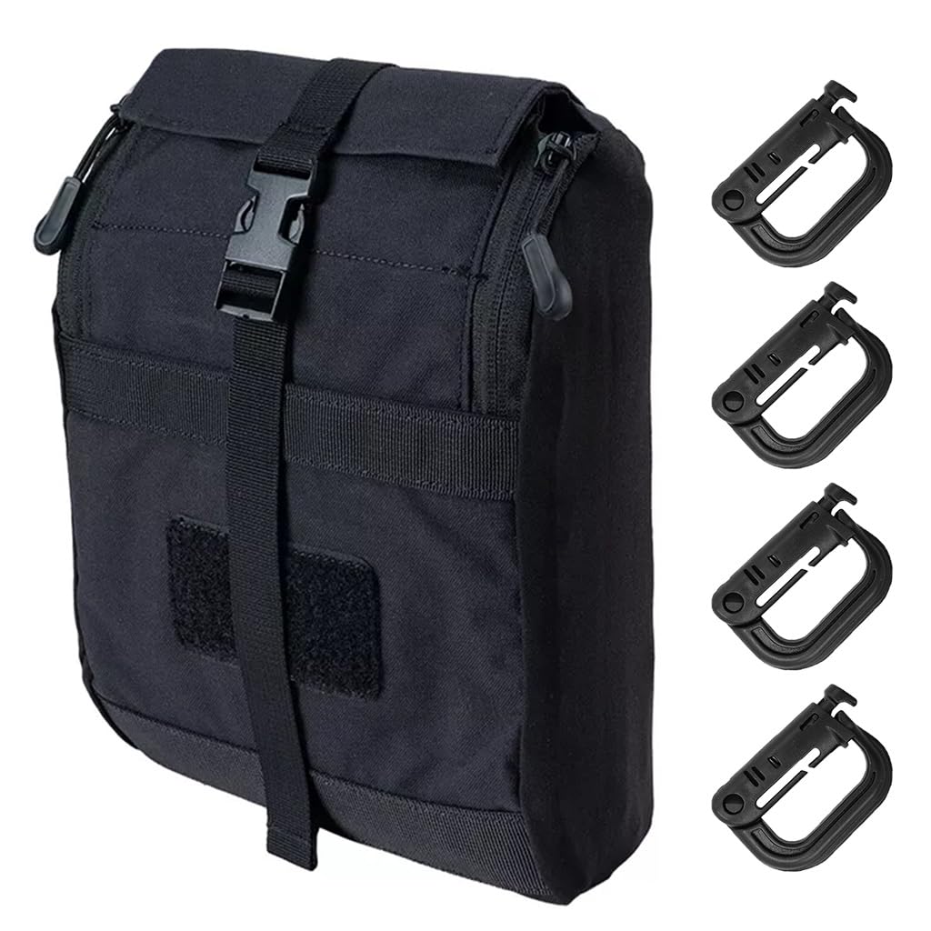 Phette administrative tactique GP Molle noire pliable pour airsoft et chasse