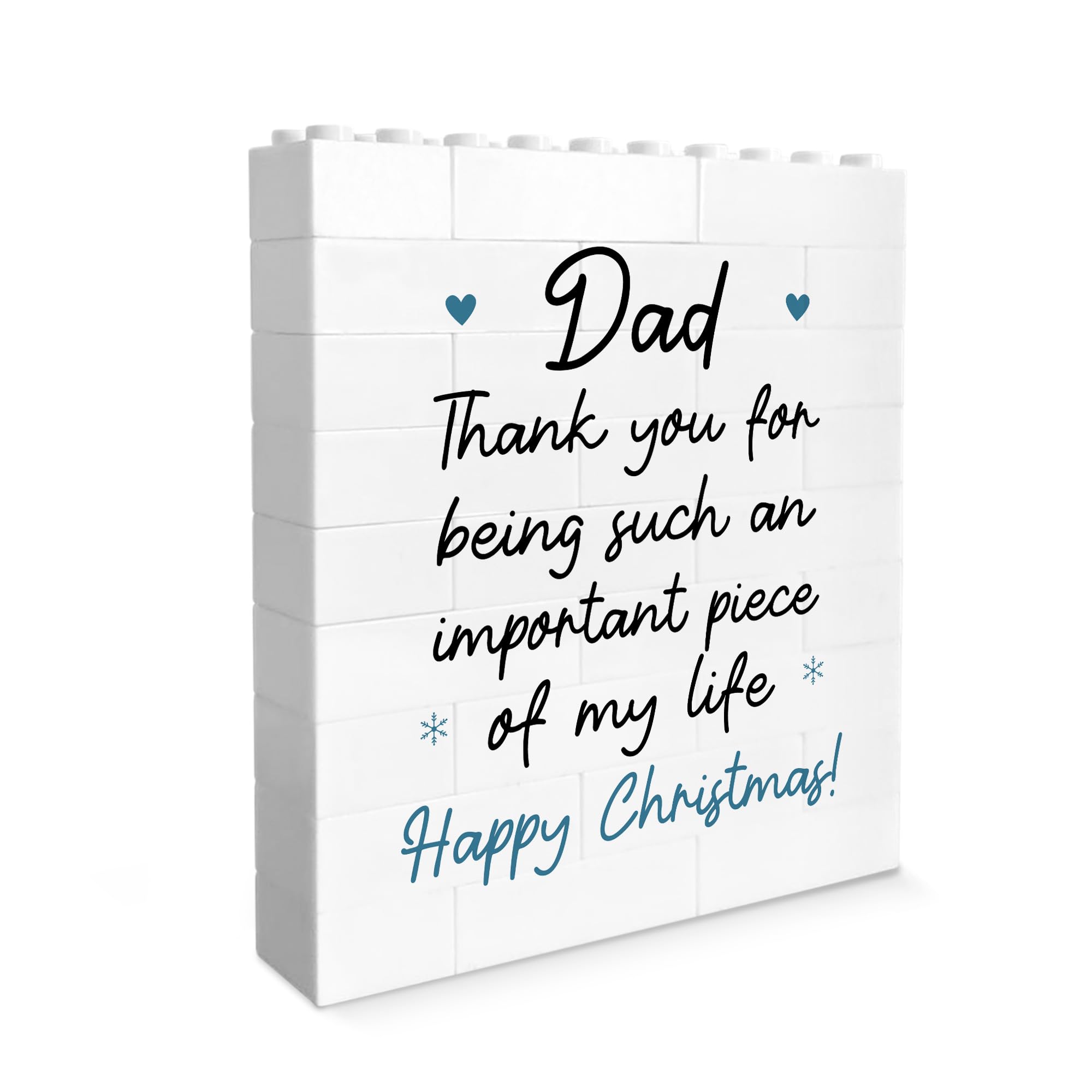 Red Ocean Dad For Christmas From Daughter Son Thank You for Dad Building Block Christmas Thank You Him Grandparent Keepsake
