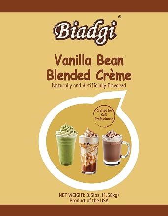 Biadgi Vanilla Bean Blended Creme Mix 3.5 lb Makes 38 x 12 fl.oz. drinks