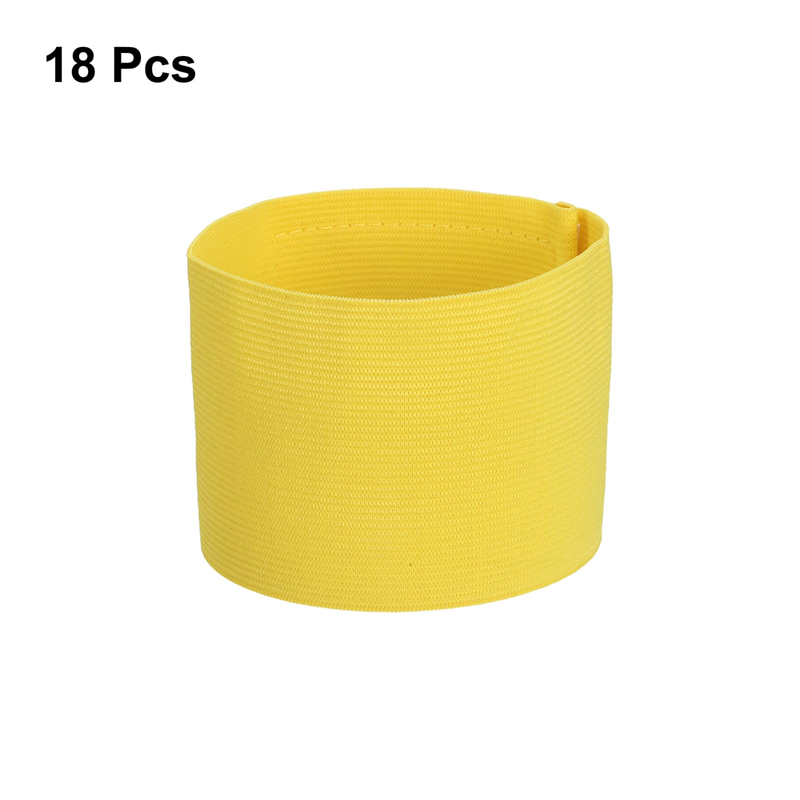 YOKIVE 18 bracciali da capitano elastici, ideali per giovani adulti e giocatori di basket (colore giallo chiaro, 33 x 7,1 cm)