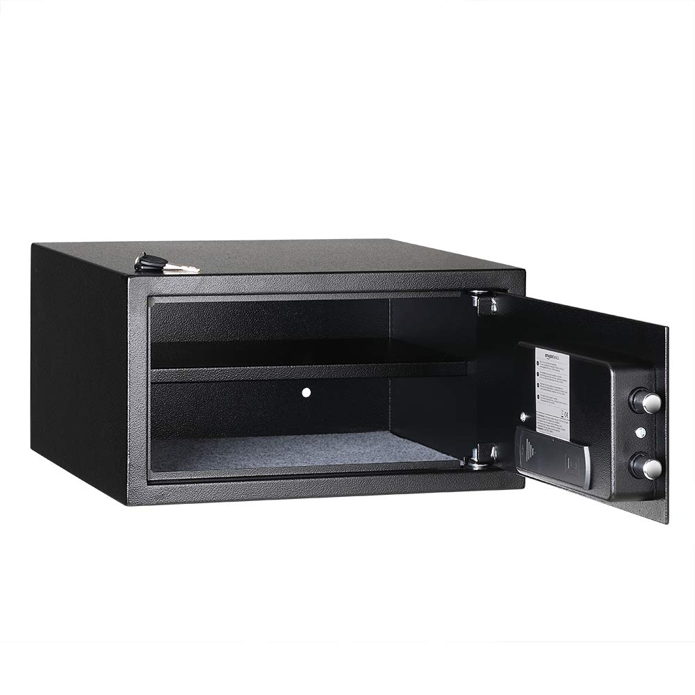Amazon Basics Caja Fuerte de Seguridad de Acero con Cerradura con Teclado, Protege Dinero, Joyas, Documentos de identificación, 14 l, 35 cm x 25 cm x 25 cm, Color Negro — view 25