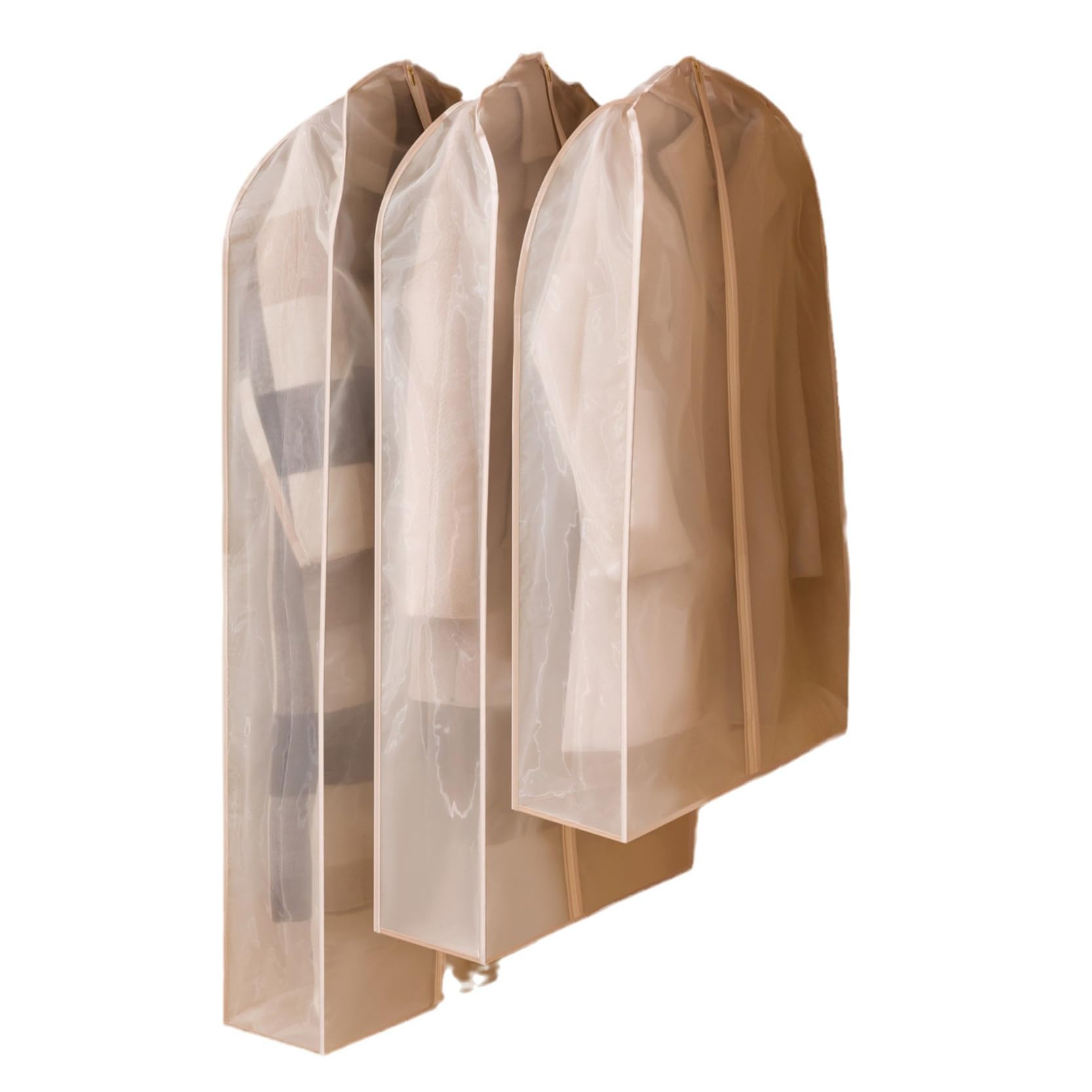 4 Fundas Protectoras para Ropa, Transpirables, con Cremallera, Resistentes al Polvo y Ligeras para Guardar en el Armario, para Viajes, 60 x 90 cm