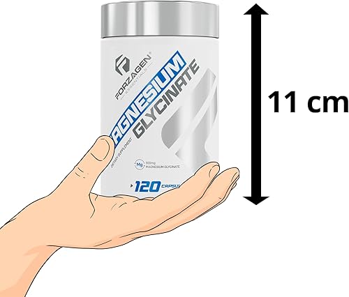 Miniatura 9 de Forzagen Suplemento de glicinato de magnesio, 500 mg, 120 cápsulas, apoyo mineral esencial para la función nerviosa, la salud muscular y el