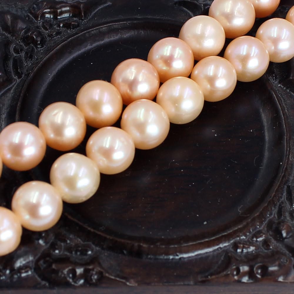Jewelry Making Craft Natural 9-10mm 3A Grade Round Pink Freshwater Pearl Beads Gemstone Spacer Loose Beads Strand 15"
