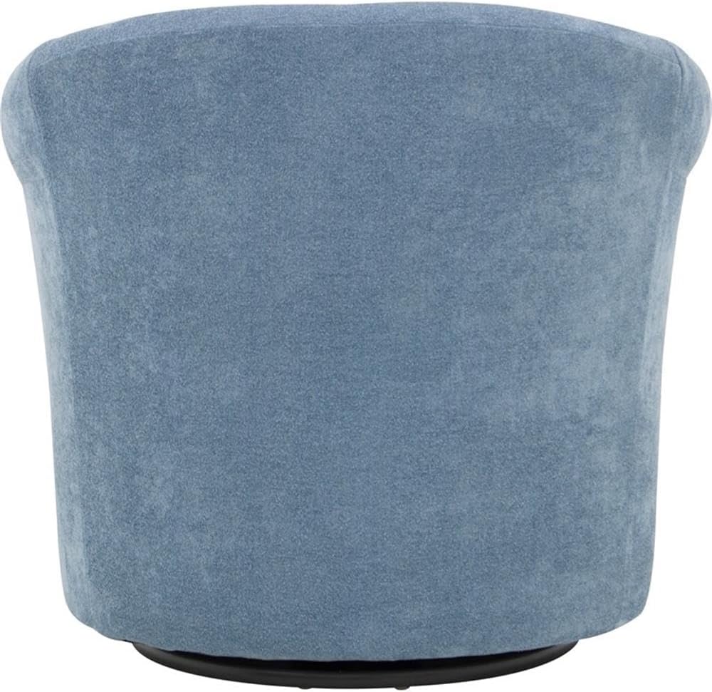 Pemberly Row Traditional Polyester Fabric Club Chair, 30 in H x 30.5 in W x 27 in D, Light Blue Finish, Padded Seat, Durable Construction, Classic Accent Chair for Living Room or Bedroom