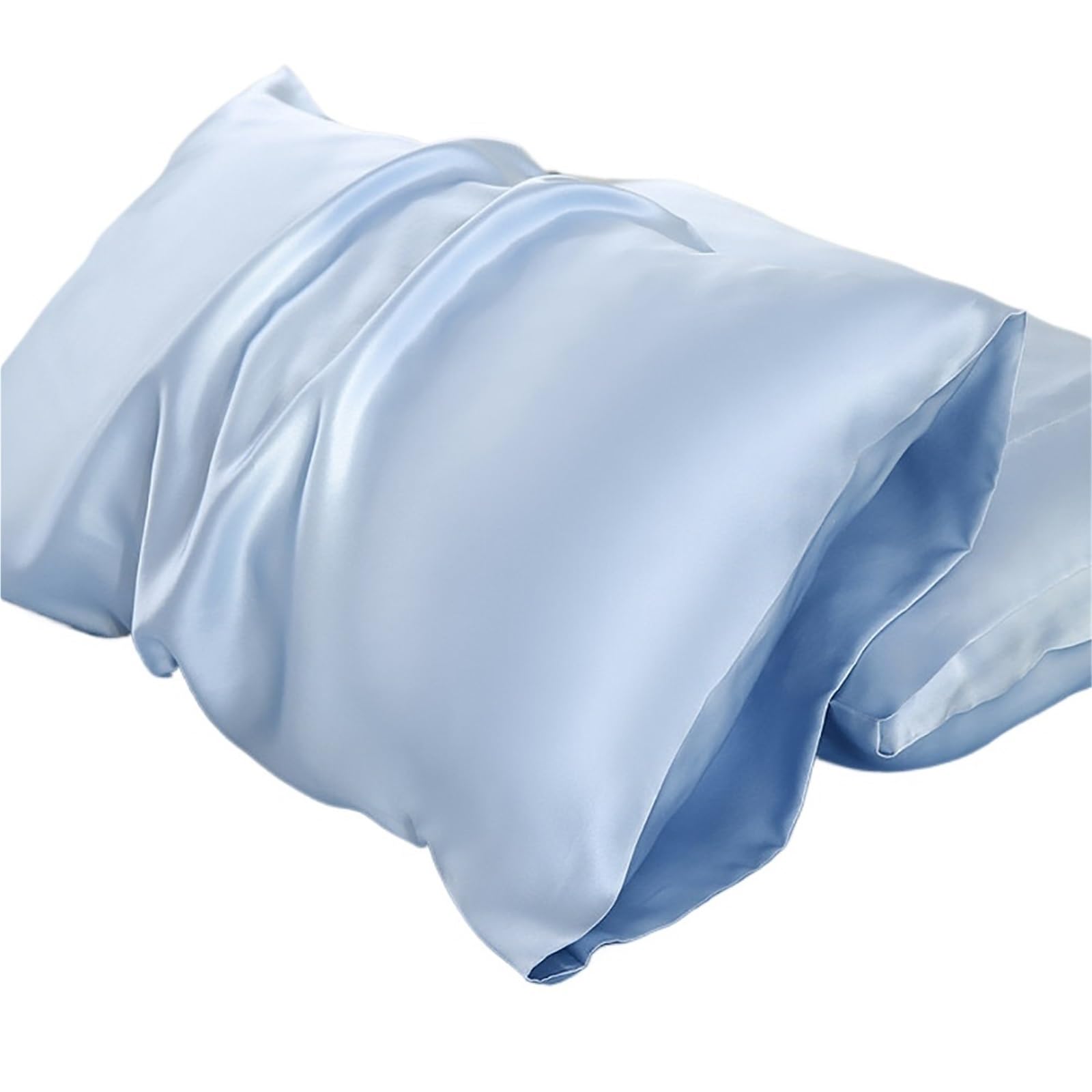 Silk pillowcase Silk Pillow Cover Pillowcase Envelope Pillowcases For Healthy Standard Solid Multicolor(Sky blue,51x76CM)