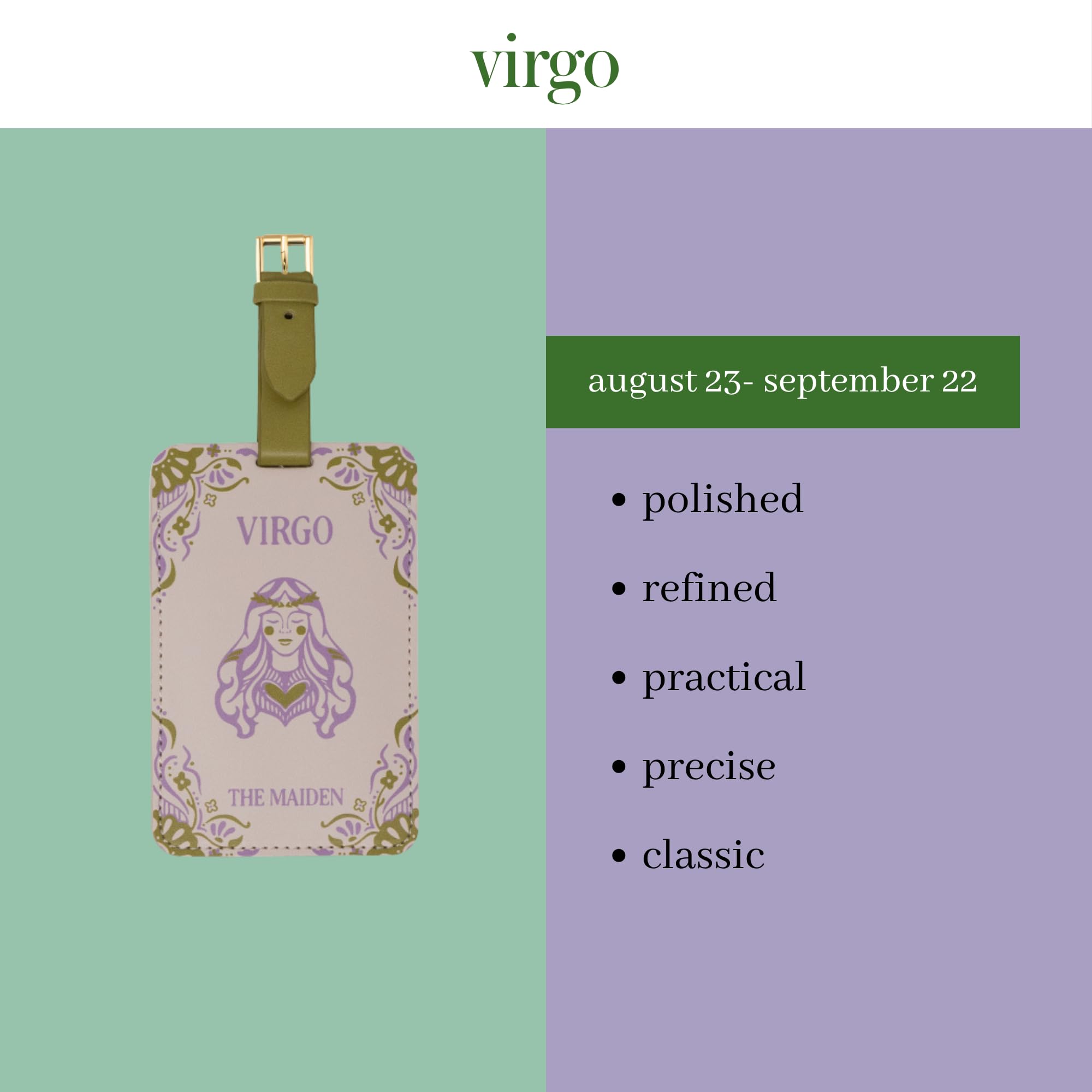 kate spade new york Astrology - Set di 2 etichette per bagagli, Vergine