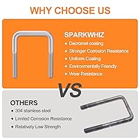 Vista 3 de SPARKWHIZ Perno en U cuadrado de grado 10.9, pernos en U para remolque de barco de 1/2 pulgadas de profundidad x 3 1/16 pulgadas de ancho x 4 5/16