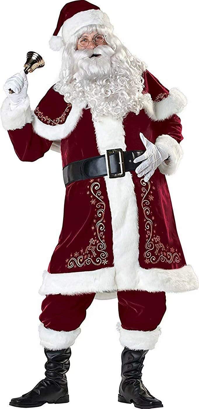 Müller – Cappotto Di Babbo Natale Rosso Vino Con Pelerine, Costume Natalizio Per Adulti