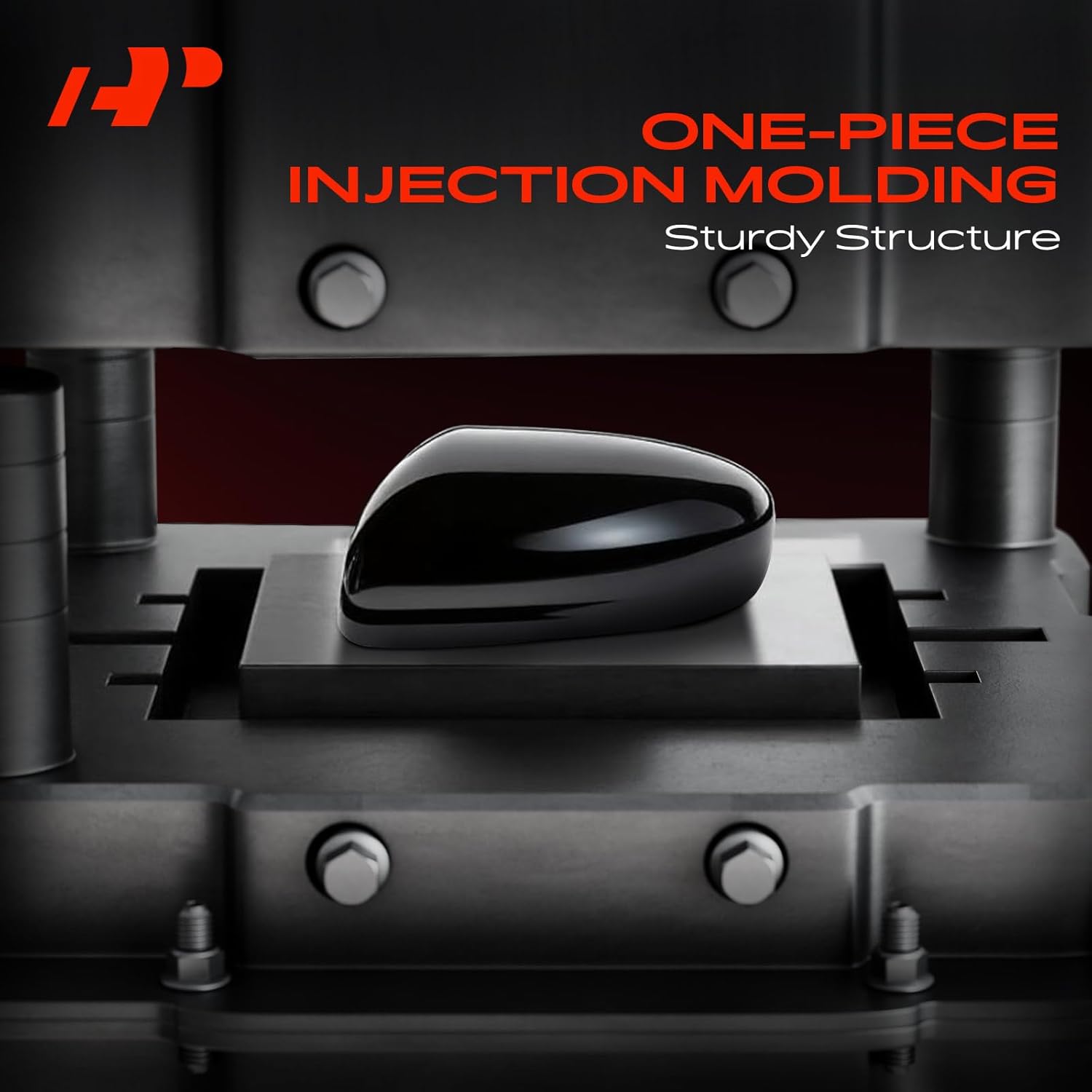 A-Premium Driver Side Rearview Mirror Cover Cap - Compatible with Nissan Versa Versa Note 2015 2016 2017 2018 2019 - Smooth Black, Without Turn Signal Hole