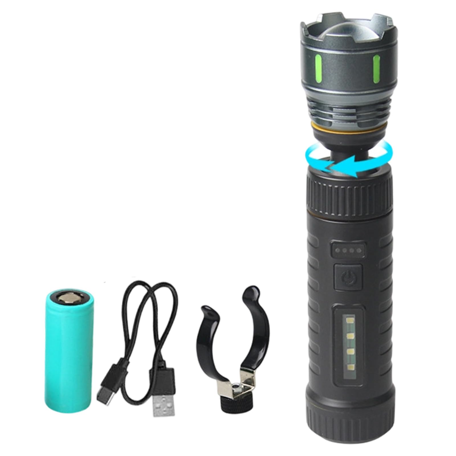 Limtula Fishing Light Rechargeable Handheld Flashlight with Beam Control ABS Body Clip Mount for Camping Trips Adjustable Flashlight