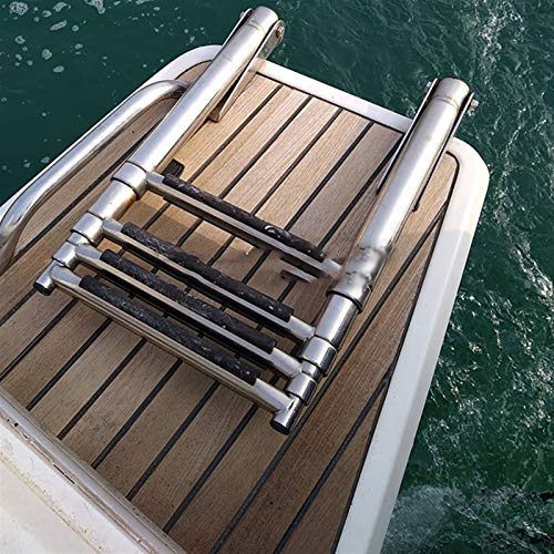 Escalera plegable 4 peldaños acero inoxidable para piscina miniatura 3