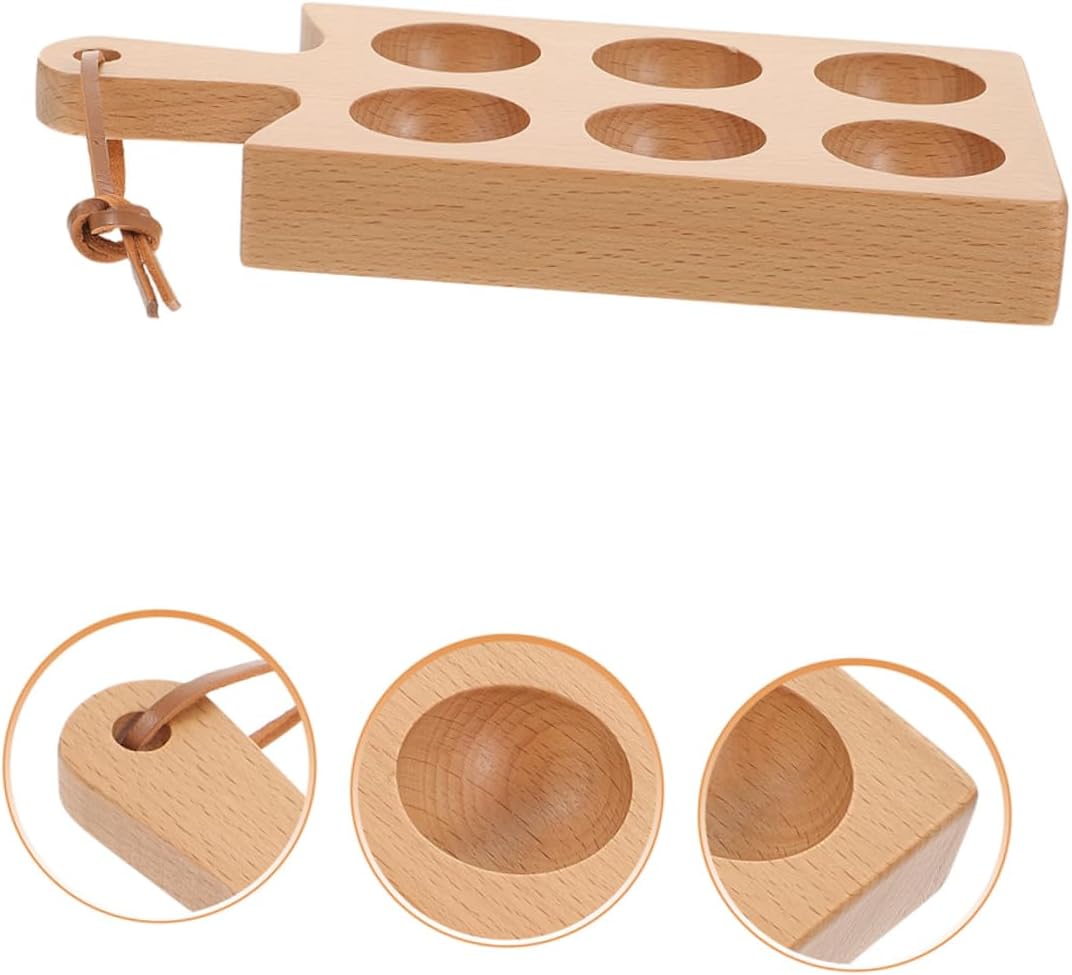 Healeved Wooden Egg Storage Box 6 Compartment Tray for Refrigerator Kitchen Countertop Organizer 8.66X4.33X1.06 Inches