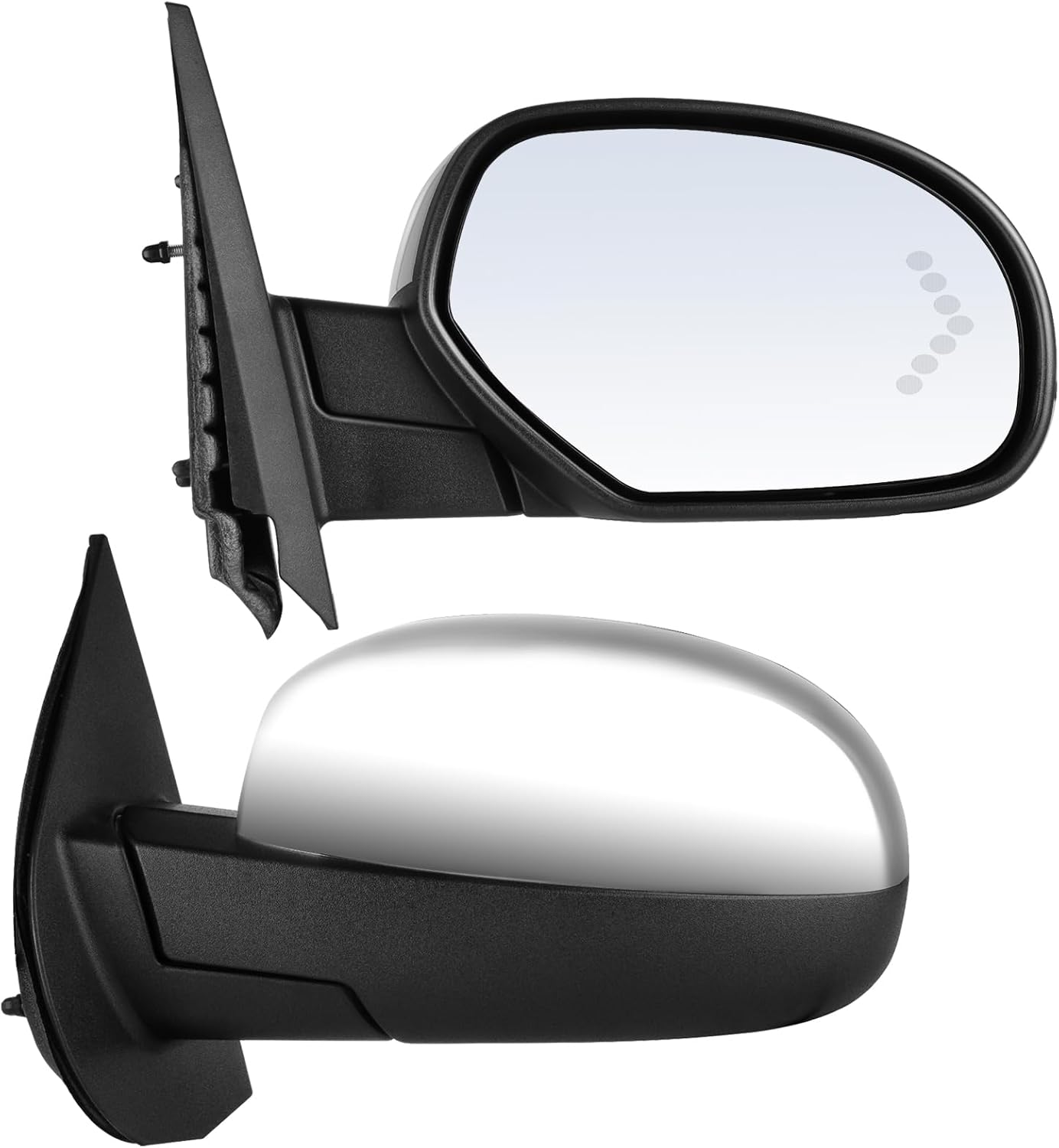 ECCPP Chrome Power Heated Memory Side Mirrors with Turn Signal For Chevy Silverado/For GMC Sierra (2007-2013) Pair Set