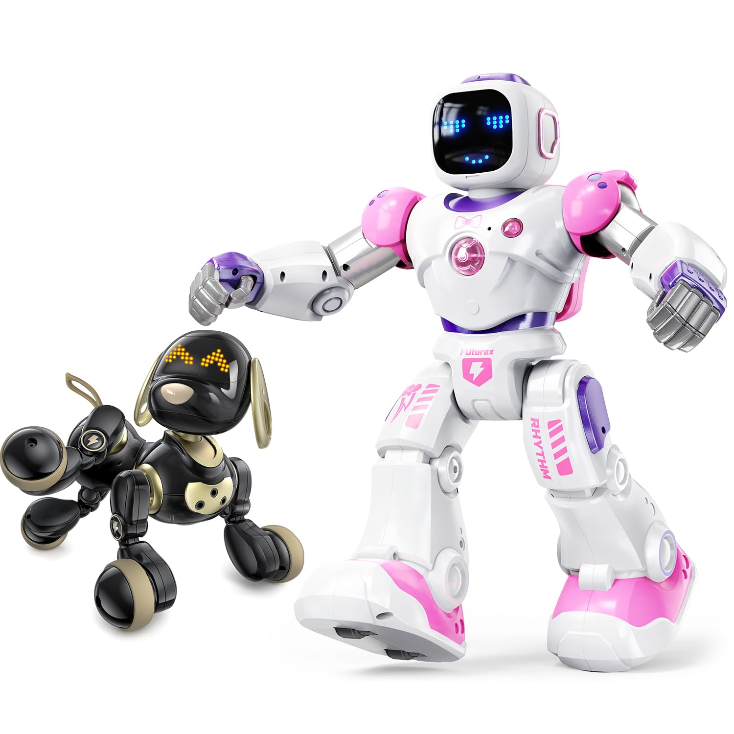 Ruko 1088 Roboter Rosa & 18011 Roboter Hund Schwarz