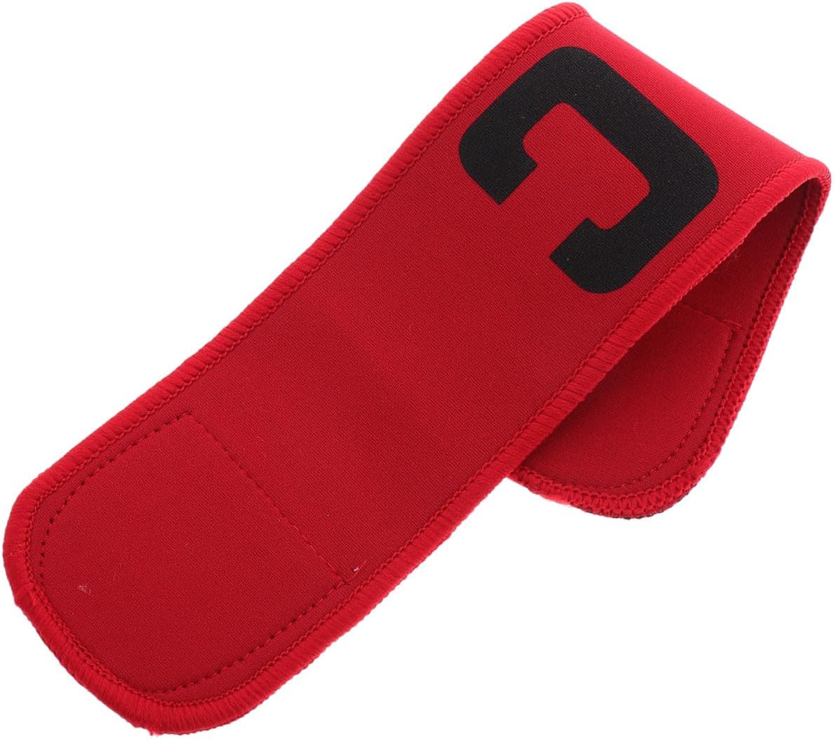 YARNOW Youth Soccer Captain Armband Durable Neoprene Sports Accessory Adjustable Fit for Team Leaders for Competitive Matches Red Color