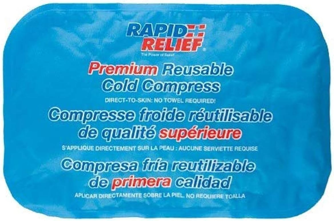 Rapid Relief Large Reusable Gel Cold Compress – Comfortable Flex Ice Packs for Back, Knee, Shoulder, Muscle Aches, and Body Pain Relief 8” x 12” Large
