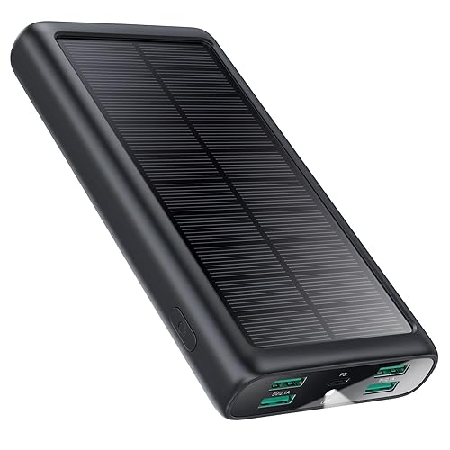 Solar powered 26800 mAh powerbank for emergencies