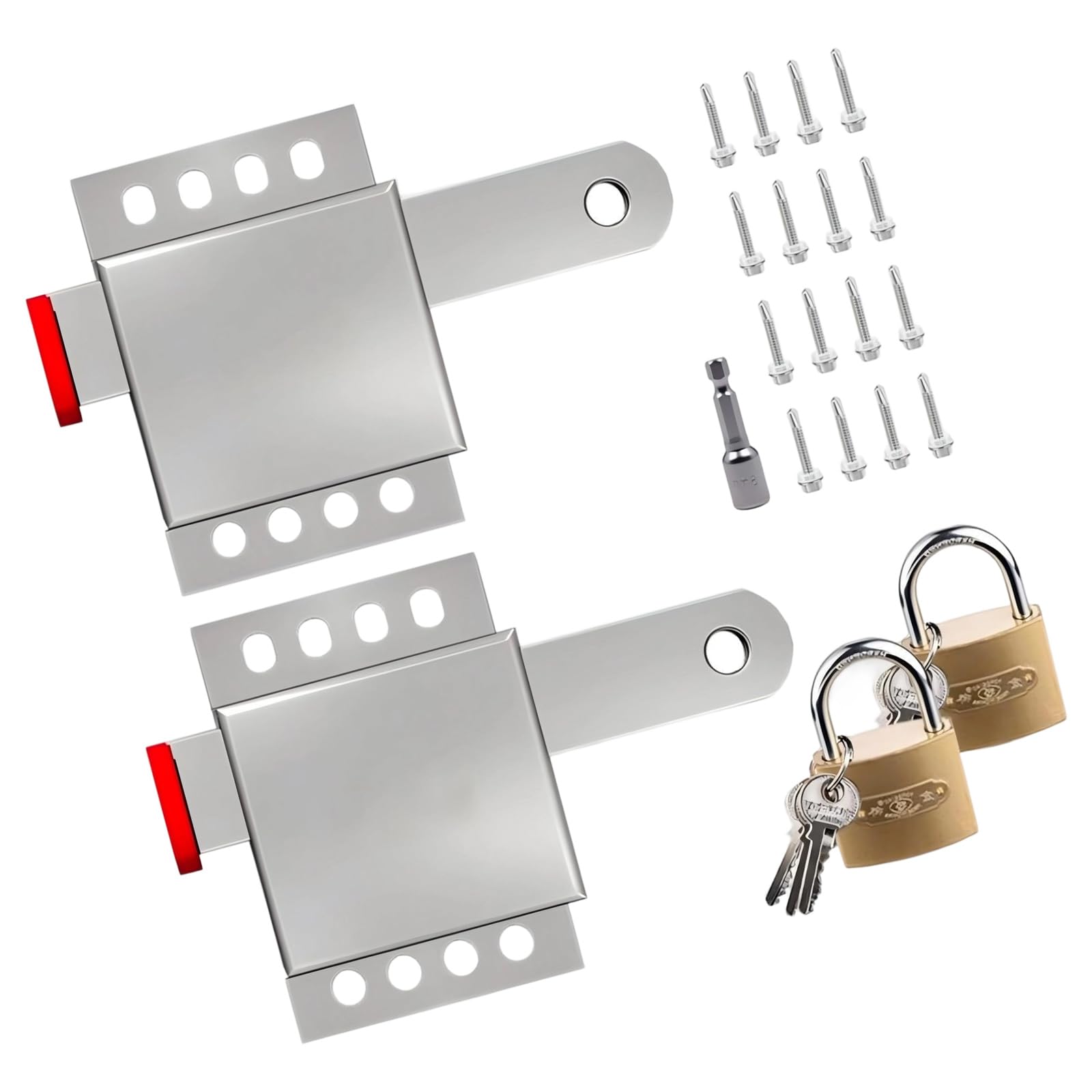 Elnwnnkc Multicolor Garage Security Set With Internal Security Door Latches Set For Stable Defense Against Intrusion Door