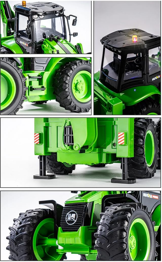 s-idee® S1579 Chargeuse sur pneus RC + bras d'excavatrice Vert 1:14 2,4 GHz