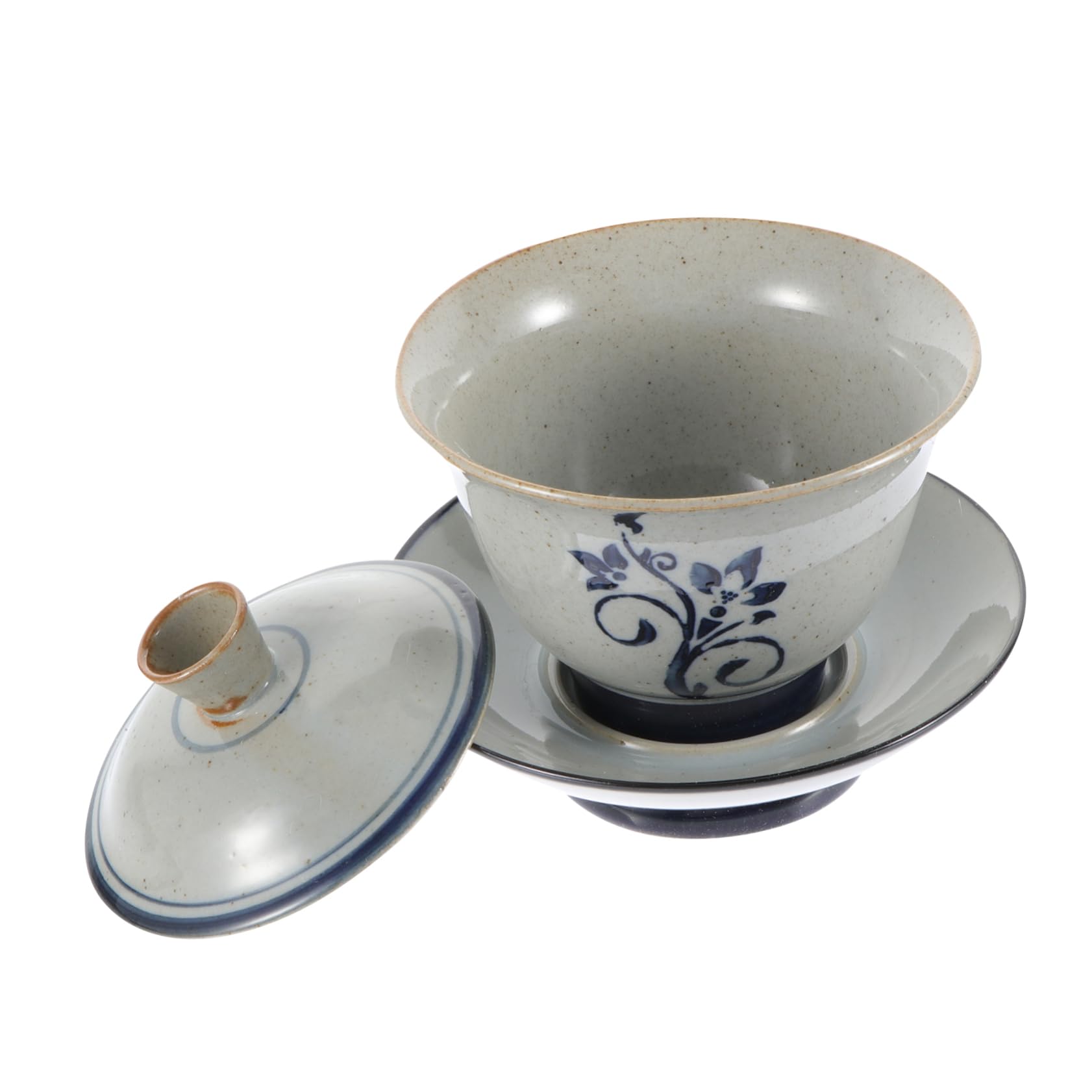 Mobestech 2 Sätze Kung Fu Tea Bowl Teetasse mit Deckel Kung-Fu-Teeschale Teetasse und Untertasse Kung-Fu-Probierbecher aus Porzellan traditionelle chinesische teeschale Keramik