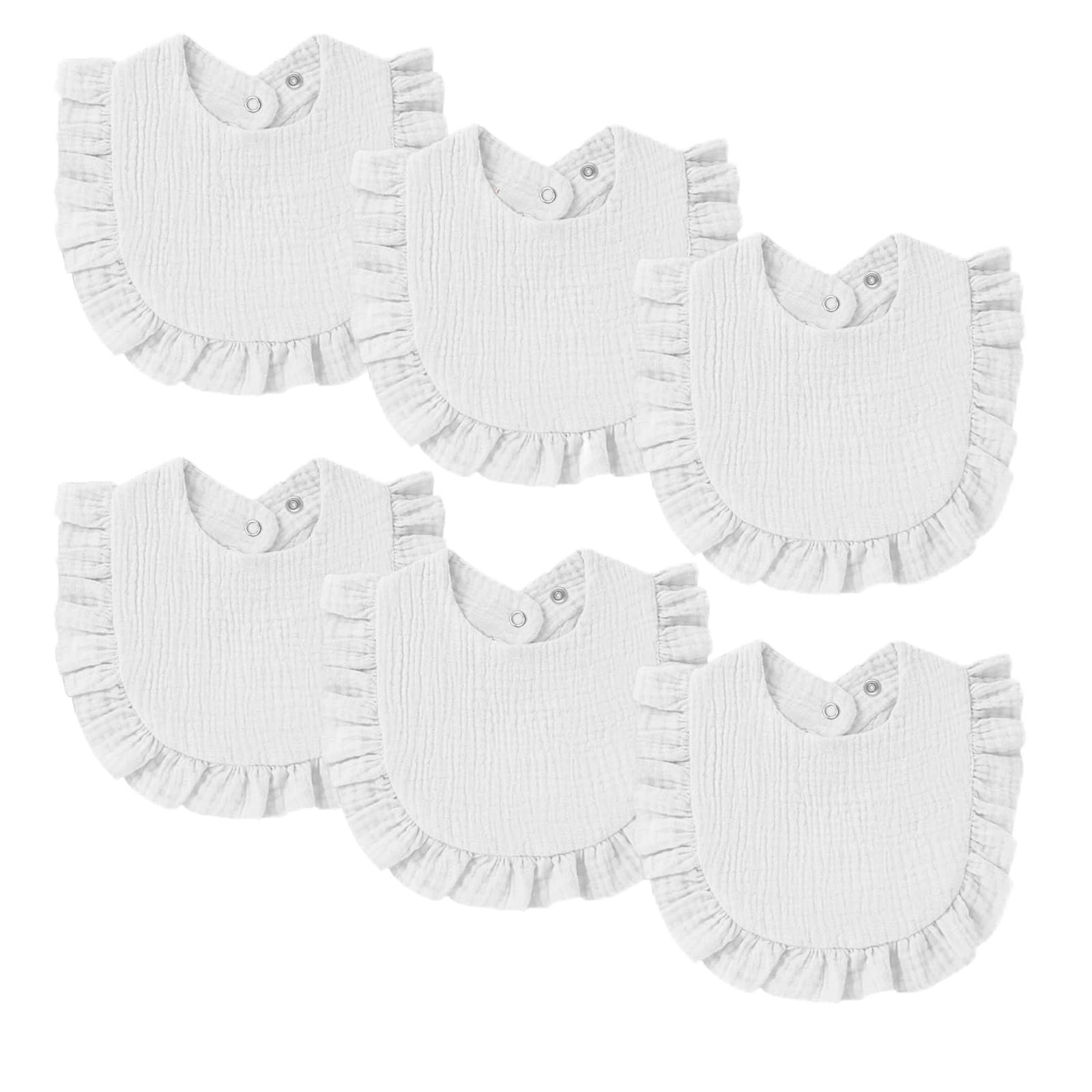 Oiomniv Muslin Baby Bibs, Bandana Drool Bibs Soft 100% Cotton Adjustable Unisex Girls Boys for Newborn Toddler