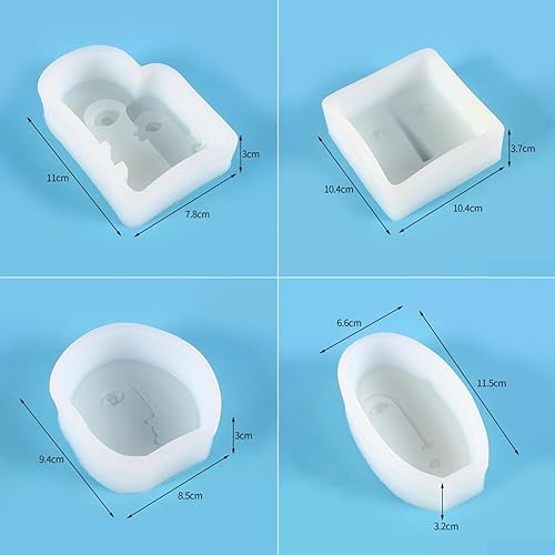 Miniatura 9 de Molde de silicona 3D para hacer velas, retratos artísticos, moldes de fundición de resina epoxi para jabones, cera, arcilla, yeso, moldes de