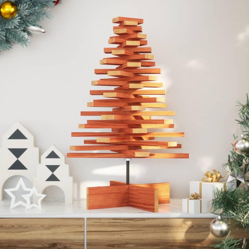 Árbol de Navidad de madera de pino sólido de 31,5 pulgadas, ramas