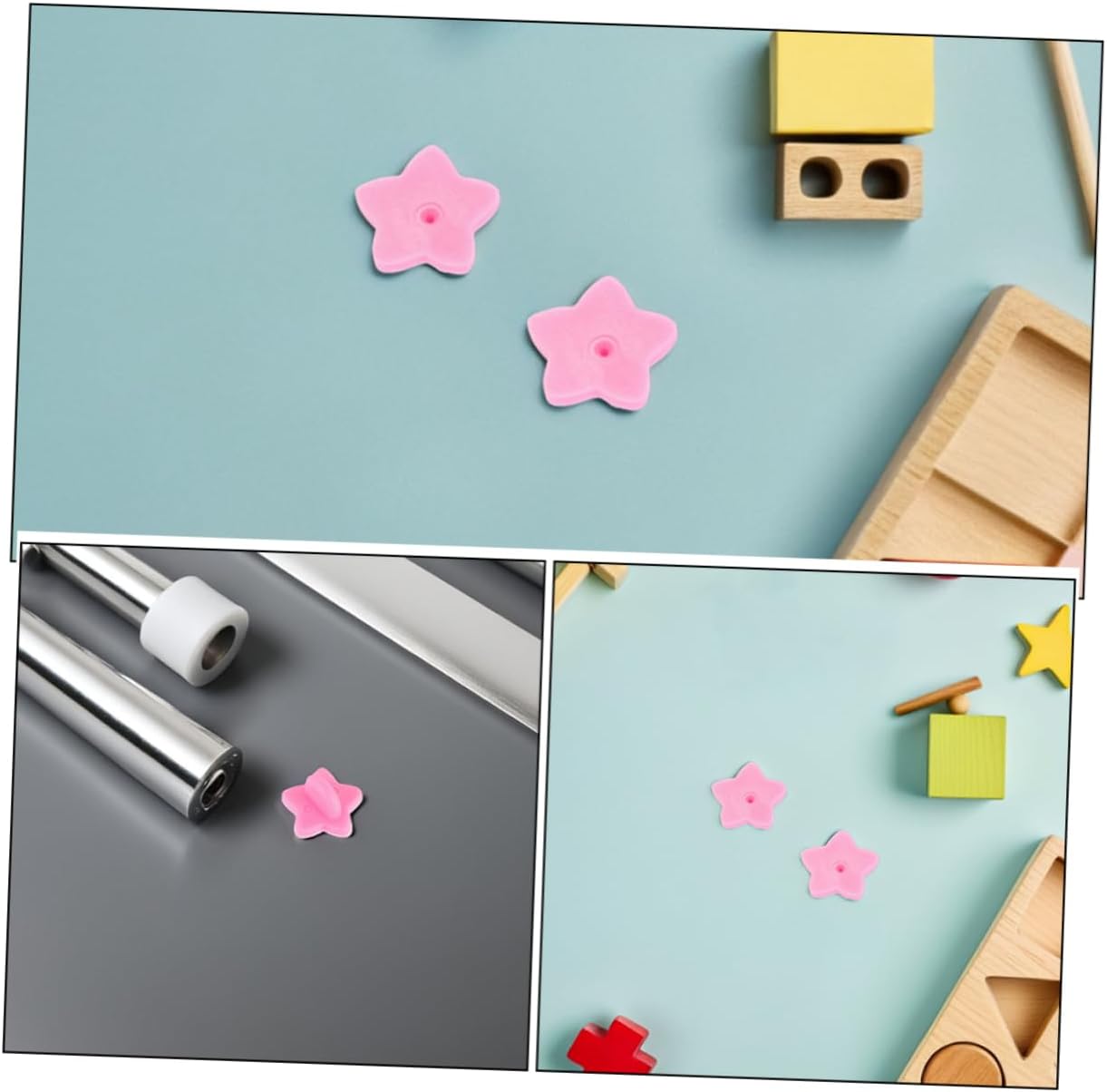 KALLORY 200pcs Fashionable Star Shape Hat Badge Pin Backs Locking Pin Back for DIY Craft Jewelry Making Supplies