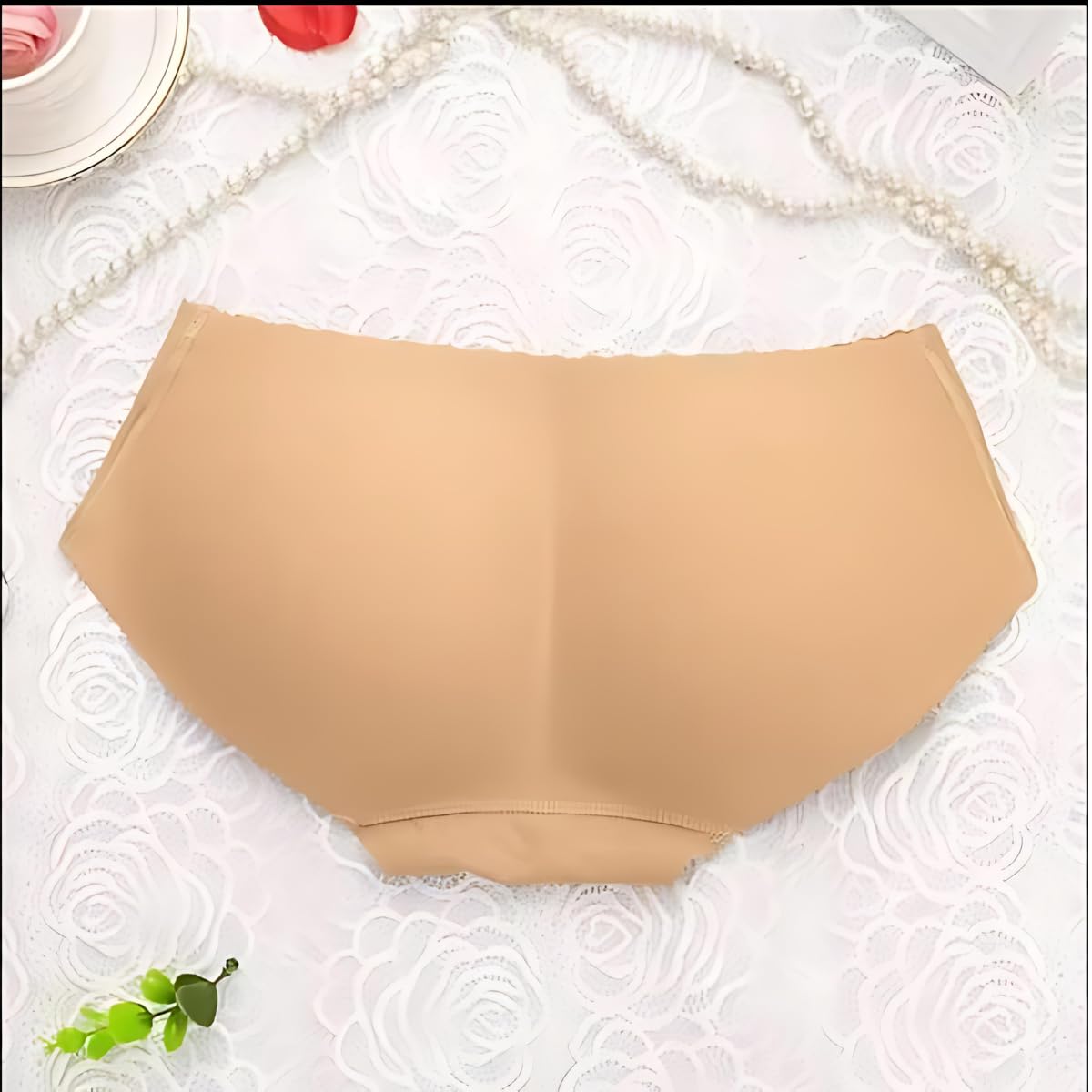 QUICKMOVE Padded Panty Butt-Shaper Inner Wear for Women, Padded Seamless Bottom Butt Hip Enhancing Briefs Beige 3