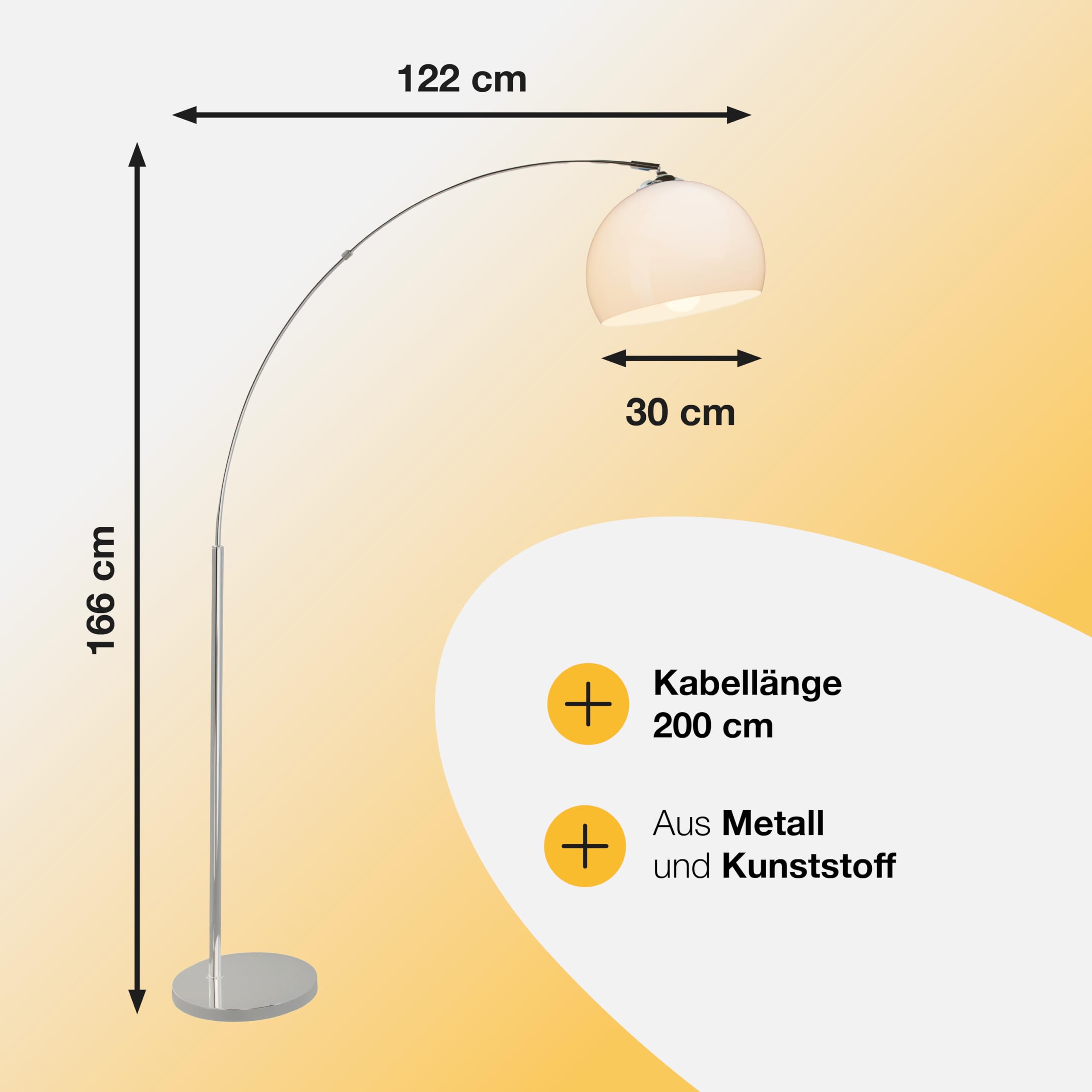 Brilliant Vessa Neo Retro Lampa Podłogowa, E27 60 W, Chromowana Biel, 1,7 M | Vessa 92940/75 lampa stojąca E27 60 W, chrom, biała, bez LED