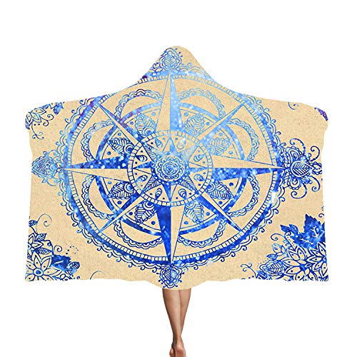 Couverture à capuchon en peluche douce motif mandala imprimé 150x130cm - 2