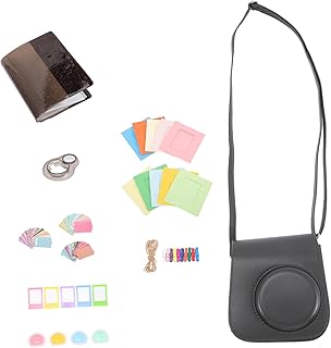 PartyKindom Conjunto De 3 Conjuntos De Acessórios Para Câmeras De Filme Instantâneo Acessórios Para Câmeras De Filme Pequeno Estojo Para Câmera Retrô Álbum De Fotos De Couro Bolsa Para Câmera