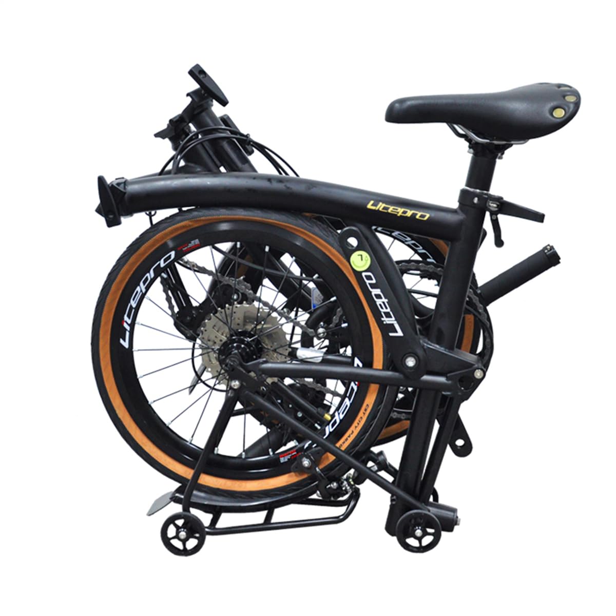 Amazon | Litepro 16インチ 内3外2速 横ハンドル 折りたたみ自転車 M 