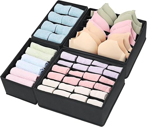 Eranqo Wardrobe Organiser Set of 4 (Black)