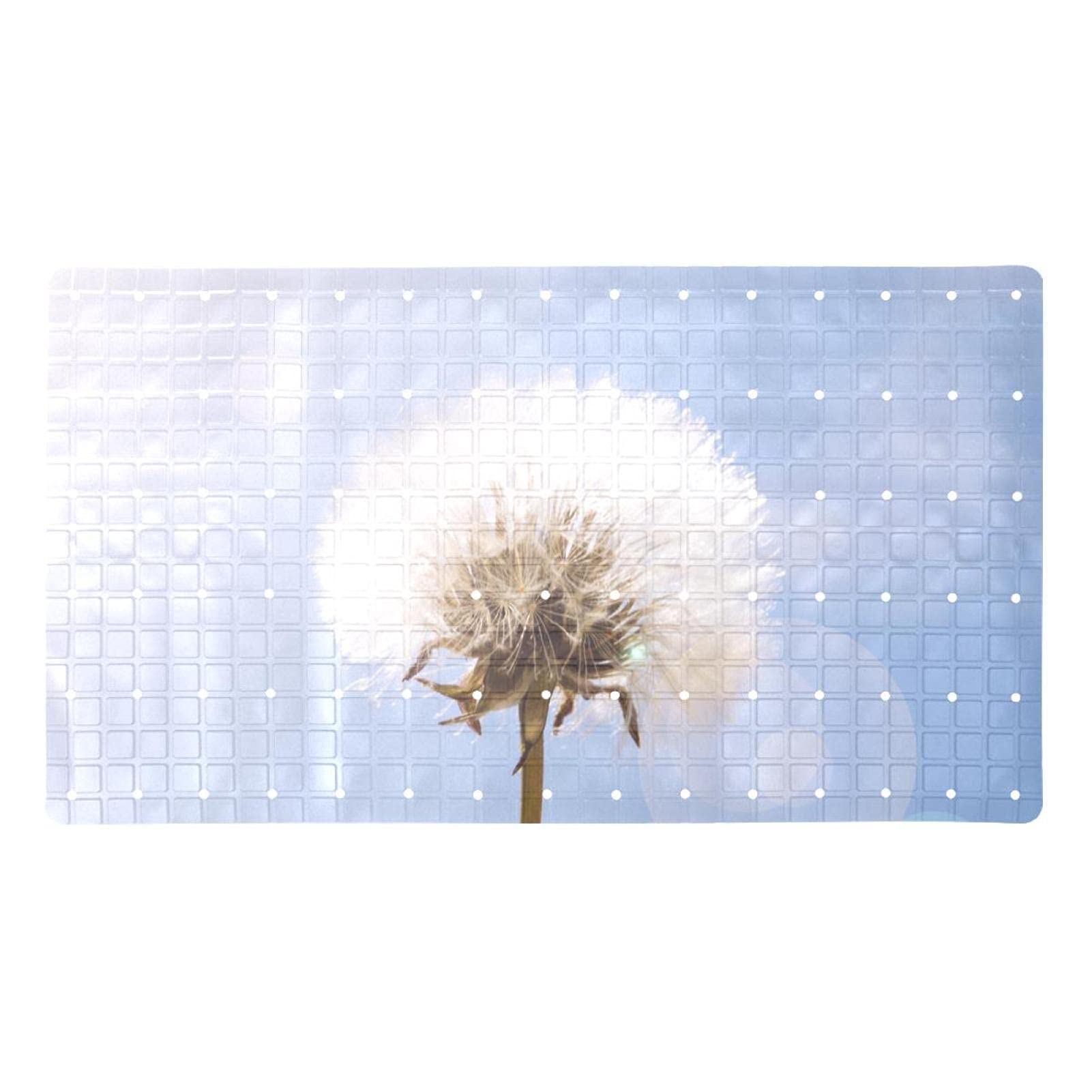 Tapis de salle de bain décor pissenlit avec trous de drainage