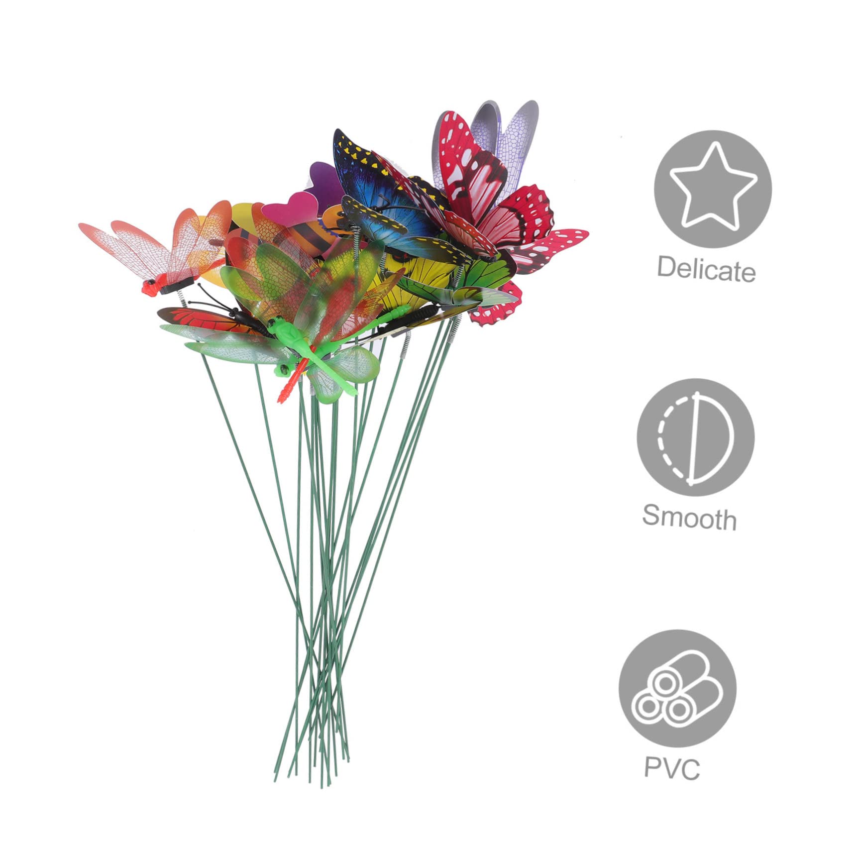 UKCOCO 90stücke Teiliges Garten- Simulation Von Libellen Und Schmetterlingen Attraktive Gartenstecker Für Kreative Gartengestaltung Für Blumenbeete Und Terrassen
