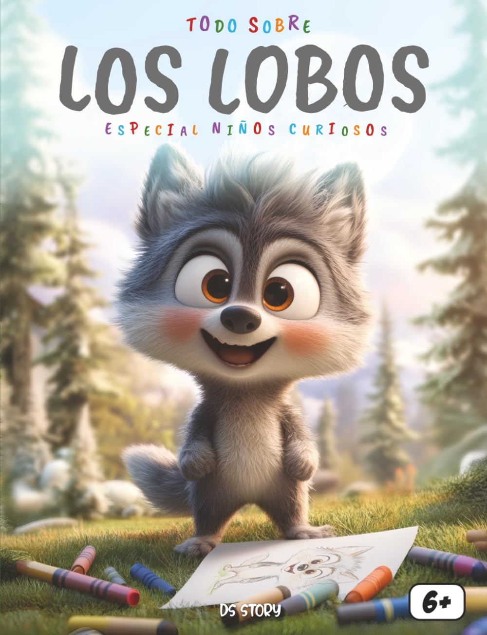 Todo sobre los Lobos – Especial para niños curiosos: Descubre el fascinante mundo de los lobos con datos increíbles, leyendas, actividades educativas y dibujos para colorear