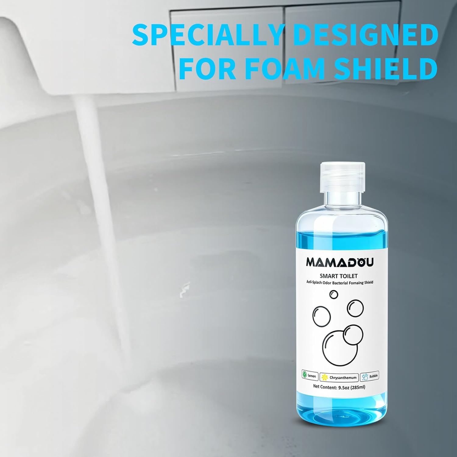 MAMADOU Smart Toilet Foam Agent 285ml 3Pack For Toilet Bowl Cleaning Fresh Comfortable Bathroom Splash Proof Foaming Shield Odor Control Lime Chrysanthemum Bubble