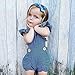 Calsunbaby Infant Baby Girls One Piece Short Sleeve Ripped Demin Jeans Ruffle Romper Sunsuit Outfits Jumpsuit (Z#Blue, 0-6 Months)