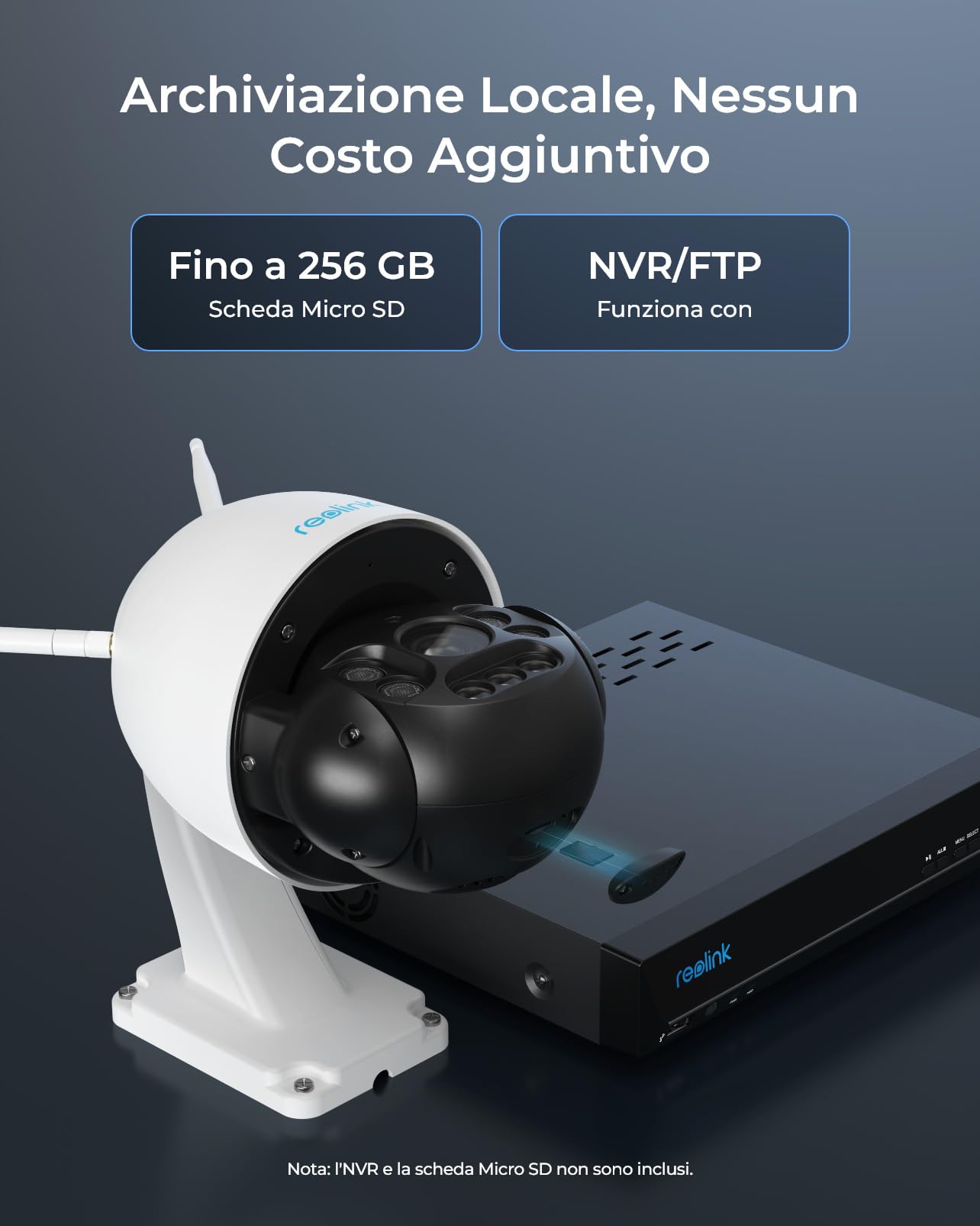 Reolink 5MP Telecamera Wi-Fi Esterno con WiFi 2,4/5GHz, Autotracking e 360° PTZ, 5X Zoom Ottico, Visione Notturna, Rilevamento di Persone/Veicoli e Audio Bidirezionale, RLC-523WA (Ricondizionato)