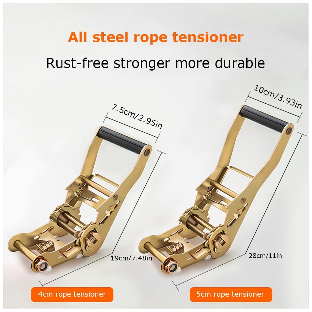 1 Stück Spanngurte Mit Ratsche Und Haken 3M 50mm Bruchfestigkeit Ratschen Set Ratschengurt Spanngurte Mit Haken Für Motorrad Umzugsgeräte Und Fracht Orange(W4cm/1.57in,L5m/196in)