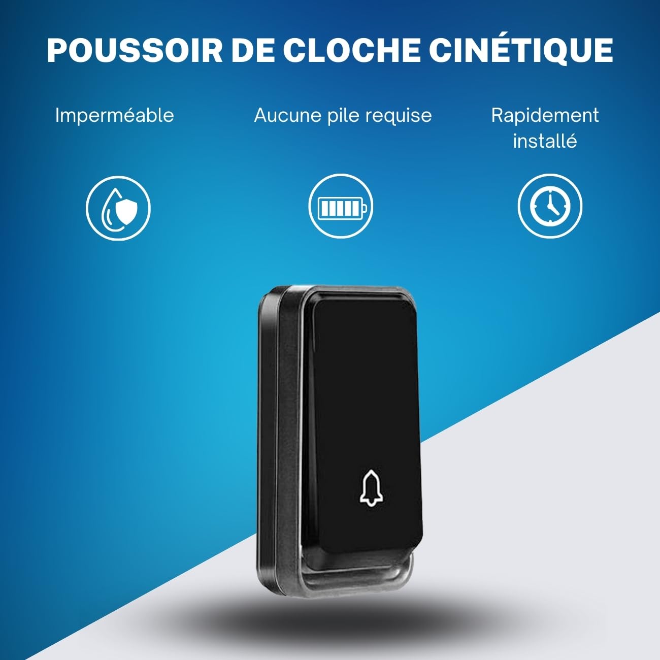 Sonnette sans Fil sans Pile Extérieur IP65, 4 Récepteurs