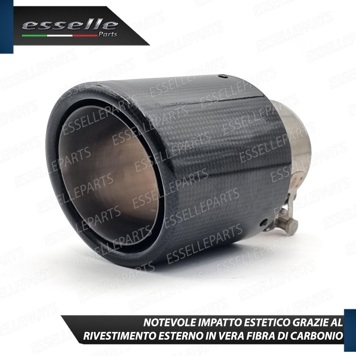 Terminale Scarico Carbonio 100mm Inox per Alfa Romeo Giulietta Plug&Play