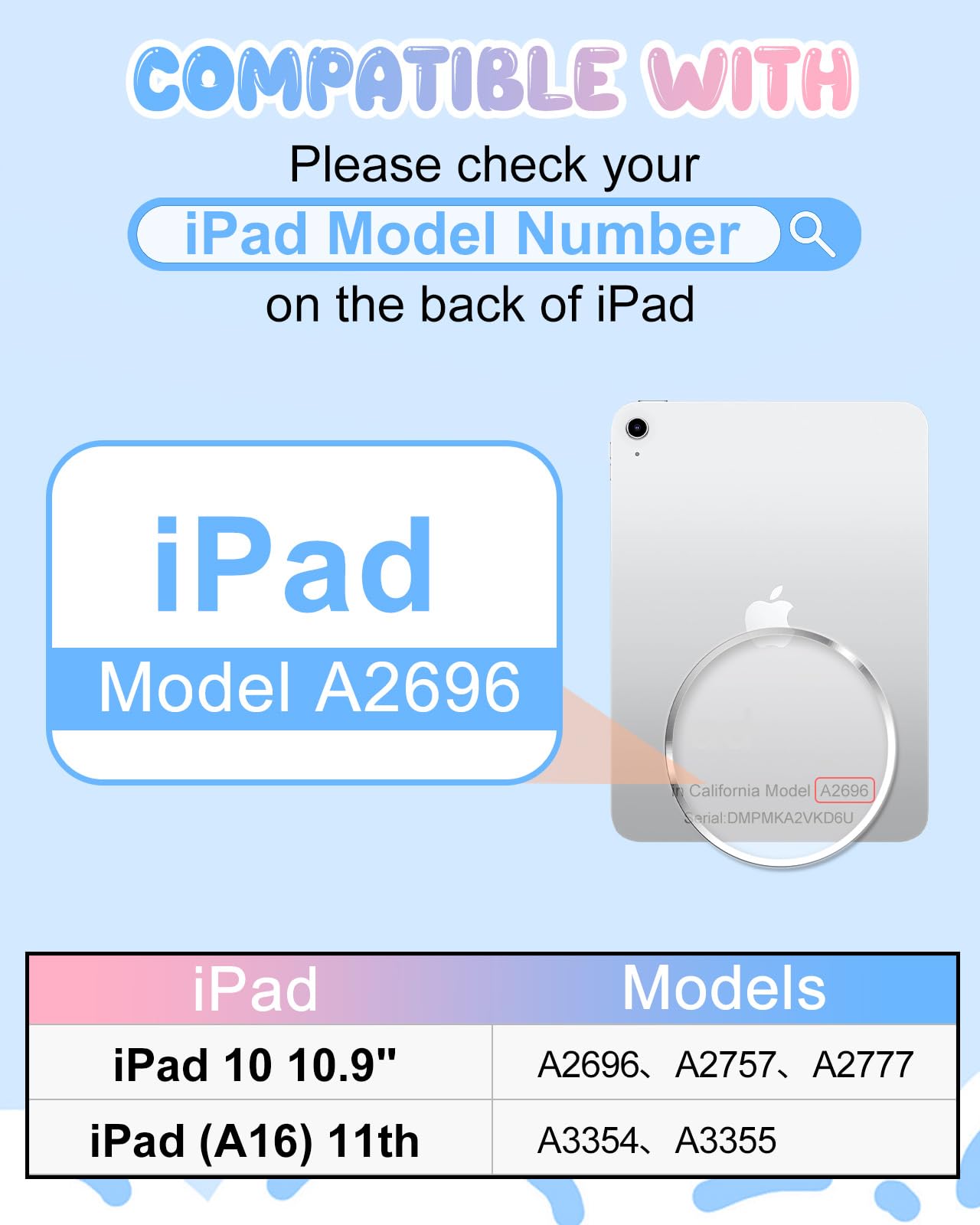 Custodia per bambini per iPad A16 di 11a generazione 2025/10a generazione 2022 da 11 pollici, custodia morbida in silicone con fiocco 3D a pois con cinturino e supporto girevole, per ragazze e
