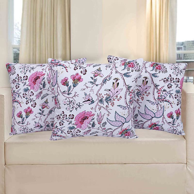Image of Texstylers Pure Cotton Reversible Jaipuri Print 20x20 Inch Cushion Covers,04