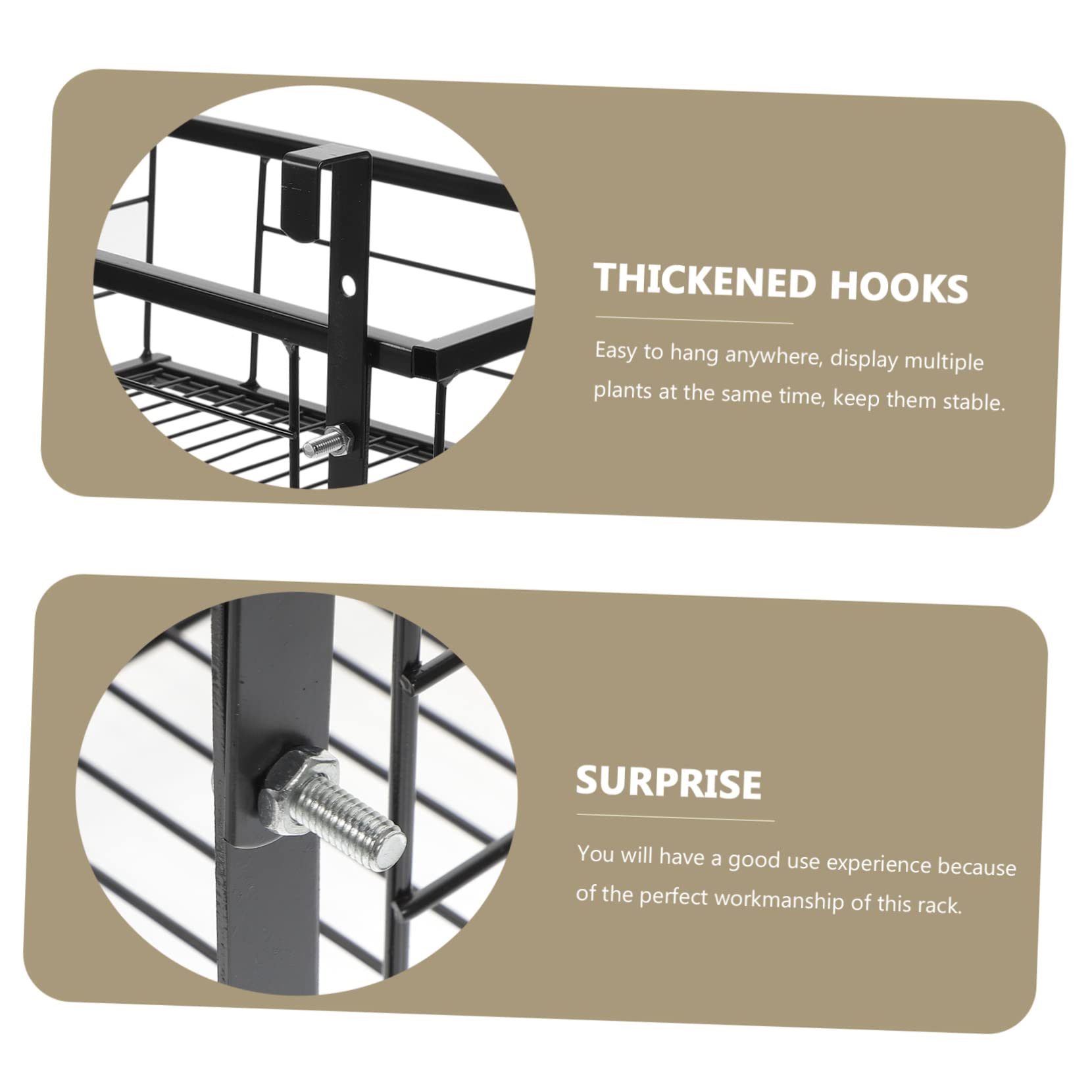 ibasenice 1 set Balcony Hanging Flower Pot Holder Rack Durable Railing Shelf for Succulent Plants Space Saving Design Hook for Home Decoration