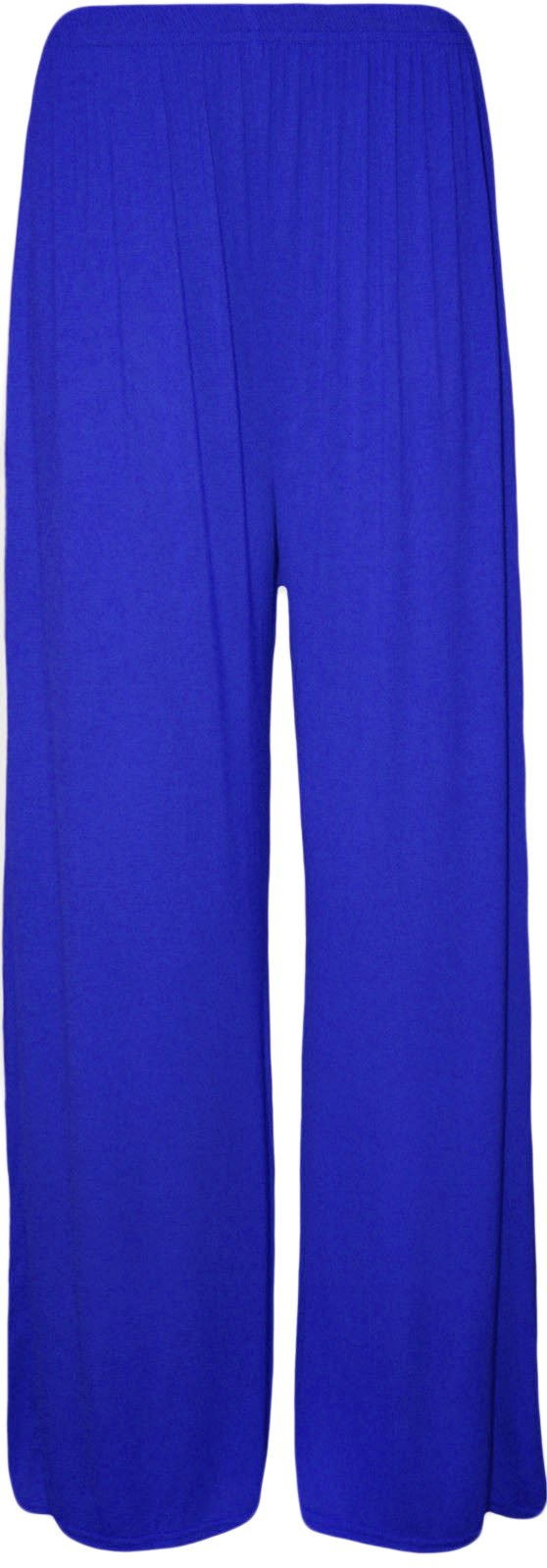 tn-traders Ladies Plain Palazzo Wide Leg Flared Trouser Pants 8-64 Blue