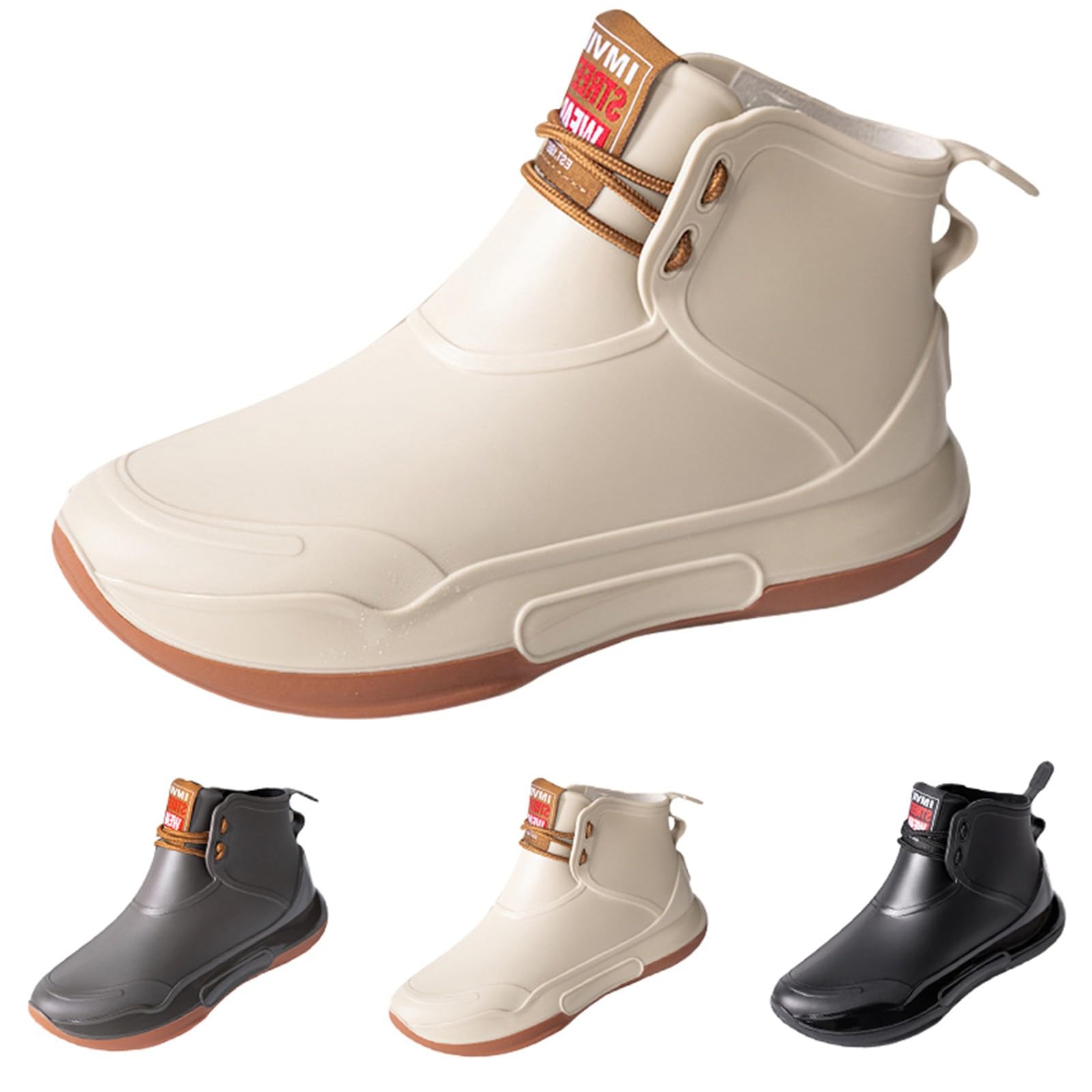 Generisch Stivali da pioggia da donna, corti, estivi, con suola antiscivolo, resistenti all'abrasione, da trekking, impermeabili, leggeri da lavoro, alla moda