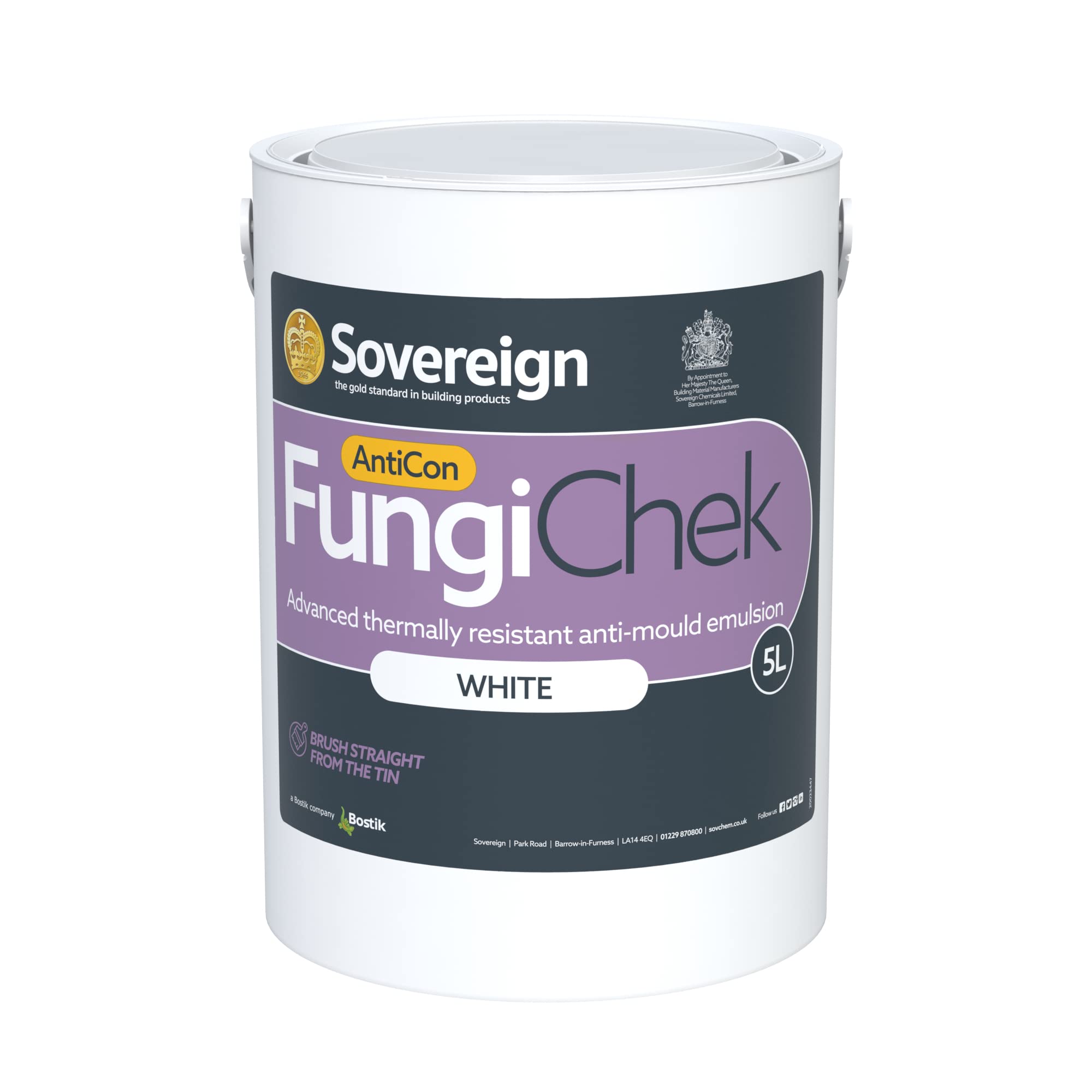 SOVEREIGN FungiChek AntiCon White, 5L, Thermal and Anti-Mould Emulsion, Reduces Surface Condensation